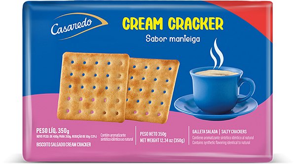 Biscoito Casaredo Cream Cracker Manteiga 350Gr - Embalagem 20X350 GR - Preço Unitário R$4,11
