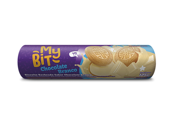 Biscoito Recheado My Bit Chocolate Branco 110Gr - Embalagem 30X110 GR - Preço Unitário R$1,54