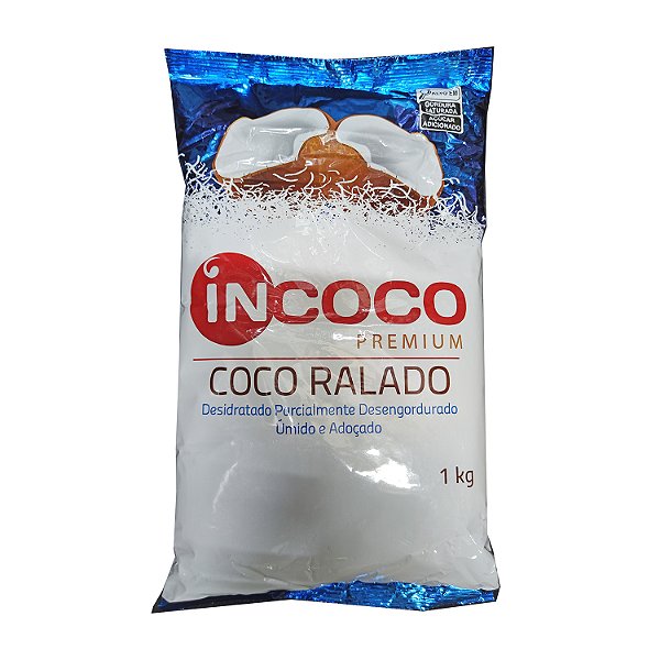 Coco Ralado Incoco Desidratado Parcialmente Desengordurado Umido Adocado 1Kg - Embalagem 1X1 KG