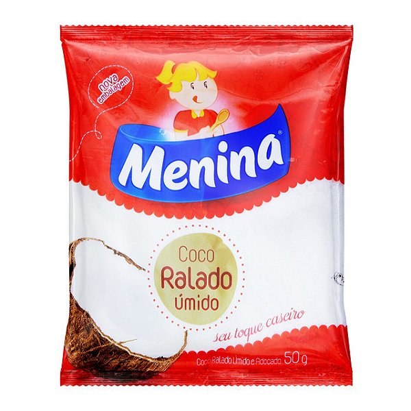 Coco Ralado Menina Adocado 50Gr - Embalagem 48X50 GR - Preço Unitário R$1,67