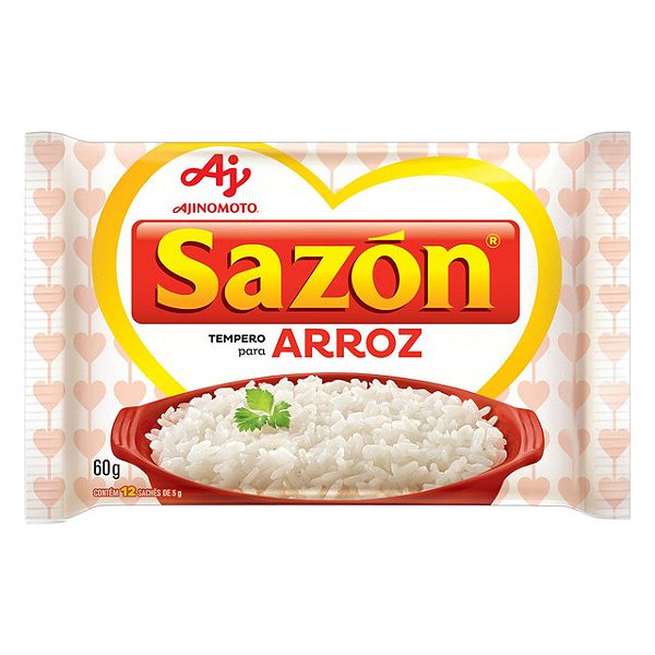 Tempero Em Po Sazon Arroz - Branco 60Gr - Embalagem 12X60 GR - Preço Unitário R$5,13