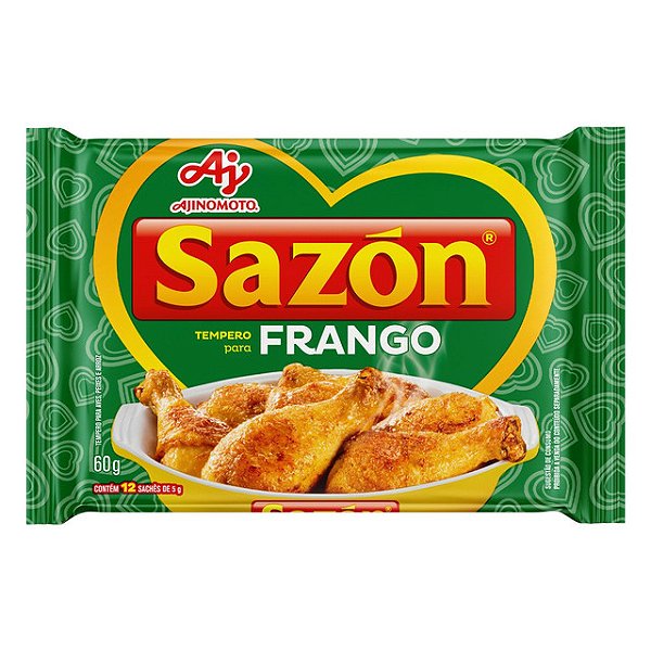 Tempero Em Po Sazon Frango - Verde 60Gr - Embalagem 12X60 GR - Preço Unitário R$5,13