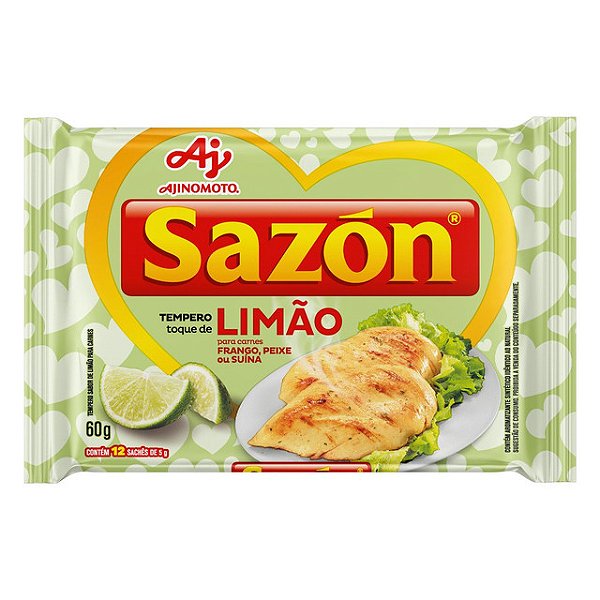 Tempero Em Po Sazon Sabor Limao 60Gr - Embalagem 12X60 GR - Preço Unitário R$5,13