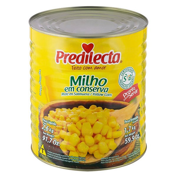 Milho Verde Predilecta Lata 1,7Kg - Embalagem 1X1,7 KG