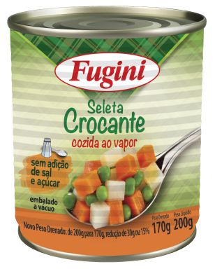 Seleta De Legumes Fugini Ao Vapor Lata 170Gr - Embalagem 30X170 GR - Preço Unitário R$5,08