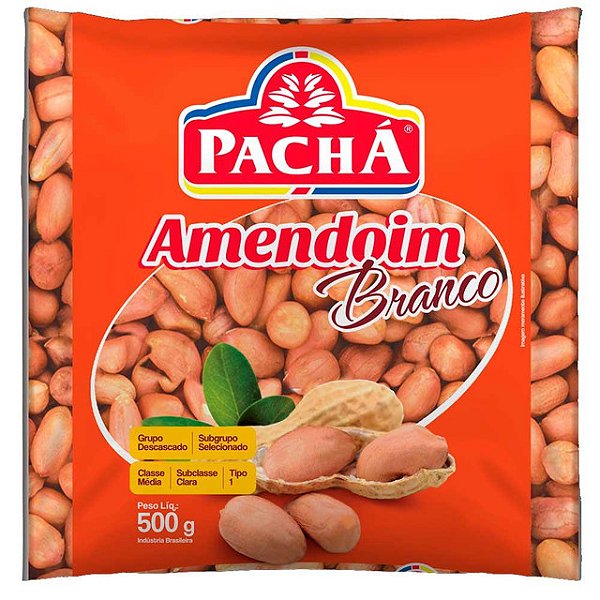 Amendoim Pacha Branco Grao 500Gr - Embalagem 20X500 GR - Preço Unitário R$7,48