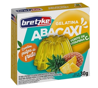 Gelatina Em Po Bretzke Abacaxi 30Gr - Embalagem 36X30 GR - Preço Unitário R$1,46