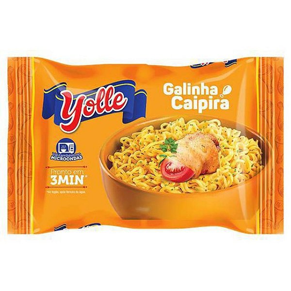 Macarrao Instantaneo Yolle Galinha Caipira 63Gr - Embalagem 50X63 GR - Preço Unitário R$0,97