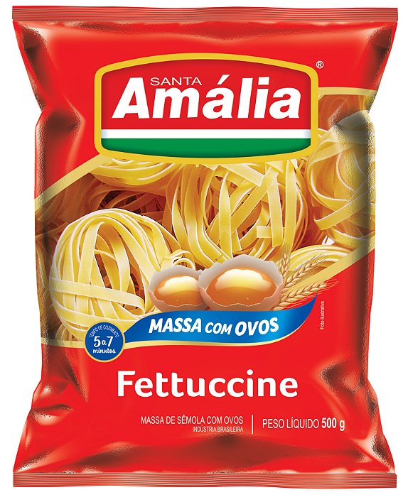 Macarrao Ninho Fettuccine Ovos Santa Amalia Numero 3 - 500Gr - Embalagem 20X500 GR - Preço Unitário R$6,66