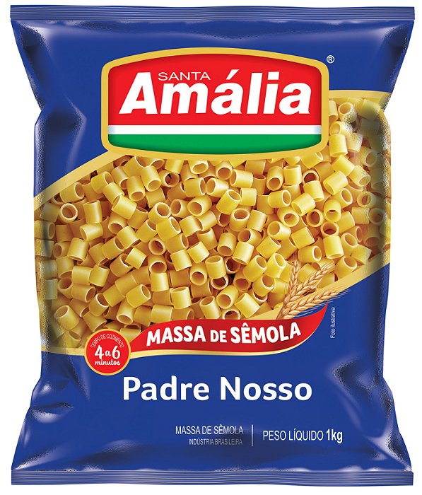 Macarrao Padre Nosso Semola Santa Amalia 1Kg - Embalagem 10X1 KG - Preço Unitário R$7,39