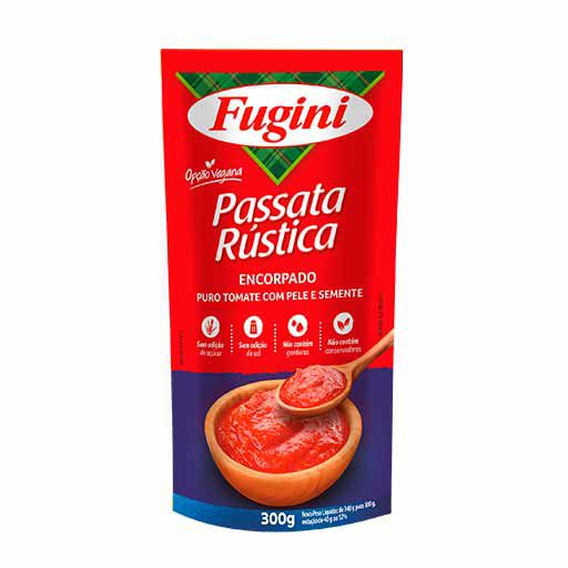 Molho De Tomate Fugini Passata Rustica Sache 300Gr - Embalagem 1X300 GR