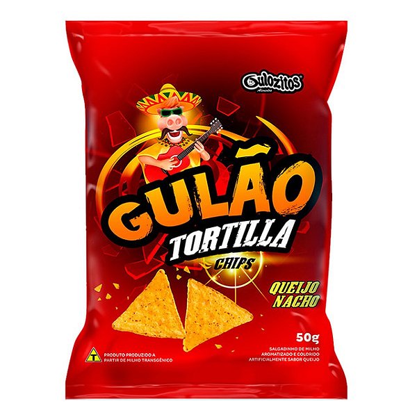 Salgadinho Laminado Gulao Tortilla Queijo Nacho 50Gr - Embalagem 20X50 GR - Preço Unitário R$2,56