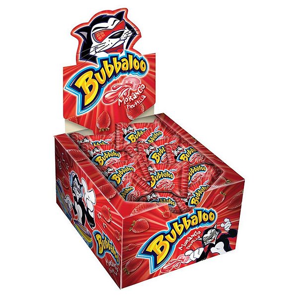 Chiclete Bubbaloo Morango Vermelho Com 60 Unidades - Embalagem 1X60 UN