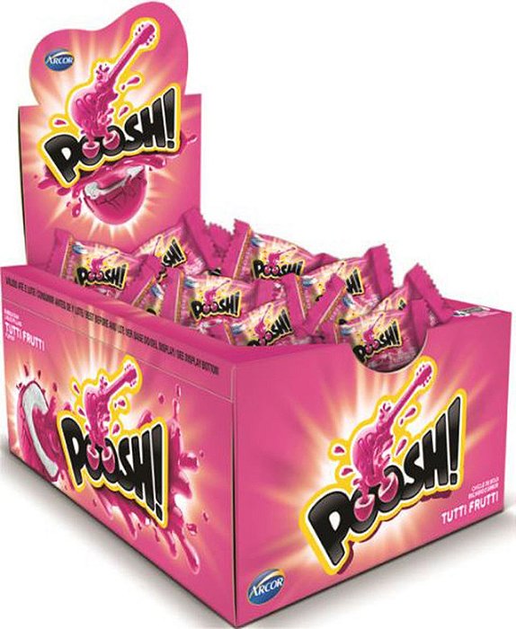 Chiclete Poosh Tutti Frutti Com 40 Unidades - Embalagem 1X40 UN