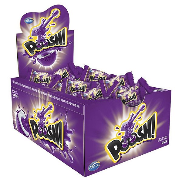 Chiclete Poosh Uva Com 40 Unidades - Embalagem 1X40 UN