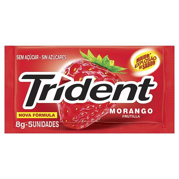 Goma De Mascar Trident Morango 8Gr - Embalagem 21X1 UN - Preço Unitário R$2,06