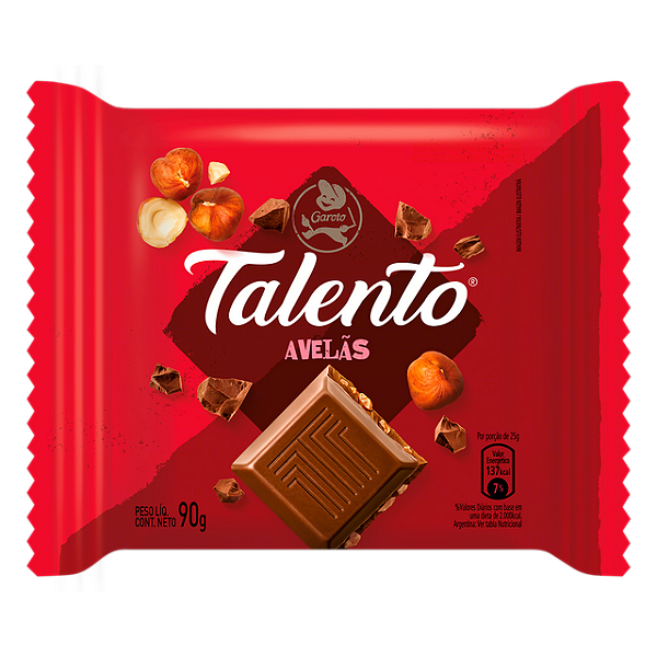 Chocolate Talento Avela 85Gr - Embalagem 12X85 GR - Preço Unitário R$7,80