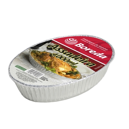 Assadeira De Aluminio Boreda Oval 4000Ml - Embalagem 12X1 UN - Preço Unitário R$4,49