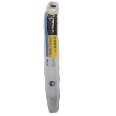 Copo Descartavel Copobras Transparente 300Ml Pp - Embalagem 20X100 UN - Preço Unitário R$10,19