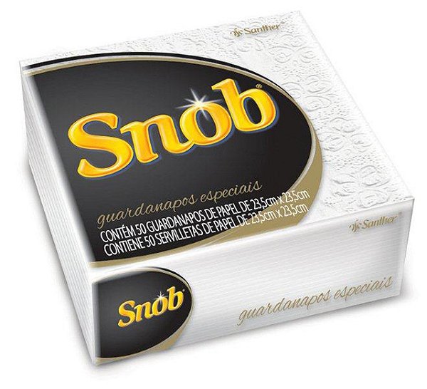 Guardanapo Gala Snob Folha Dupla 23,5X23,5Cm Pequeno Com 50 Folhas - Embalagem 64X50 UN - Preço Unitário R$4,57