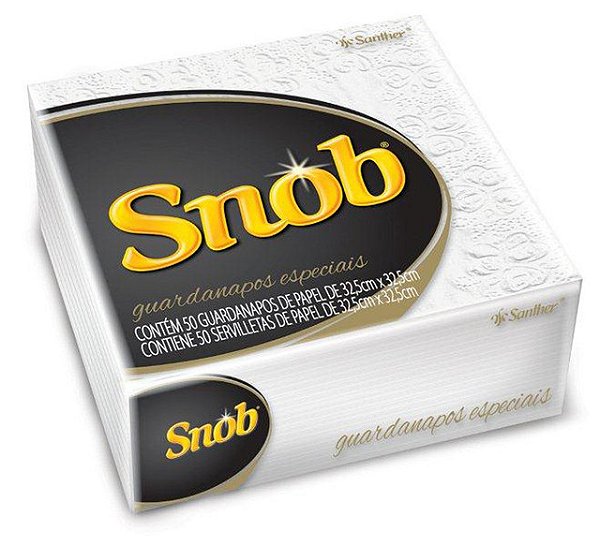 Guardanapo Gala Snob Folha Dupla 32,5X32,5Cm Grande Com 50 Folhas - Embalagem 48X50 UN - Preço Unitário R$8,83