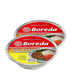 Marmitex Aluminio Boreda Manual Numero 5 Com 100 Unidades - Embalagem 1X100 UN
