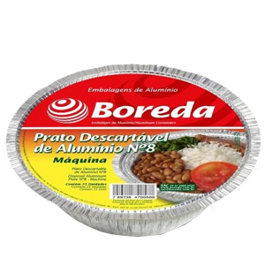 Marmitex Aluminio Boreda Maquina Numero 8 Com 100 Unidades - Embalagem 1X100 UN