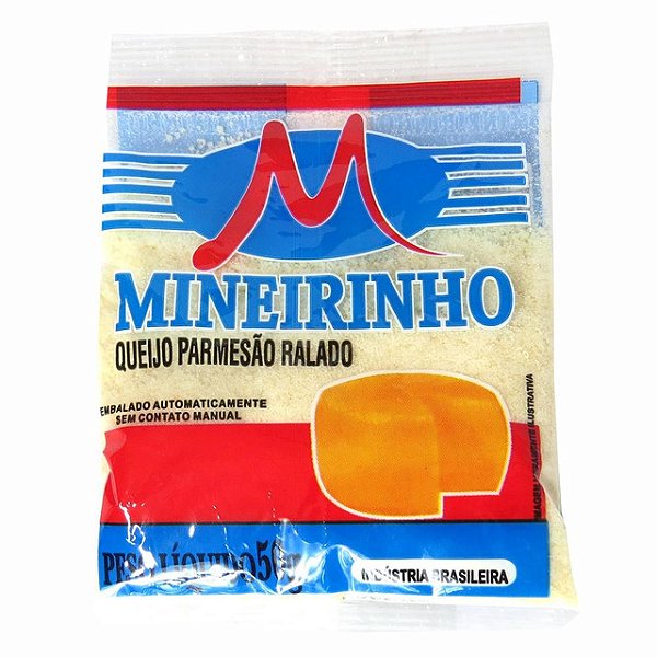 Queijo Ralado Mineirinho 40Gr - Embalagem 25X40 GR - Preço Unitário R$2,58