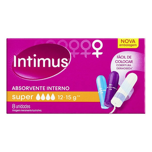 Absorvente Intimus Interno Super Com 8 Unidades - Embalagem 4X8 UN - Preço Unitário R$8,95