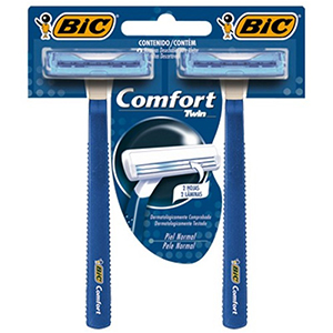 Aparelho De Barbear Bic Confort 2 Pele Normal Azul Com 2 Unidades - Embalagem 12X2 UN - Preço Unitário R$4,69