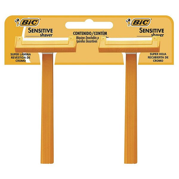 Aparelho De Barbear Bic Masculino Sensitive Shaver Com 2 Unidades - Embalagem 12X2 UN - Preço Unitário R$2,58