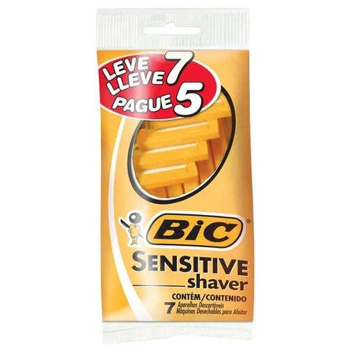 Aparelho De Barbear Bic Masculino Sensitive Shaver Leve 7 Unidades Pague 5 - Embalagem 1X7 UN