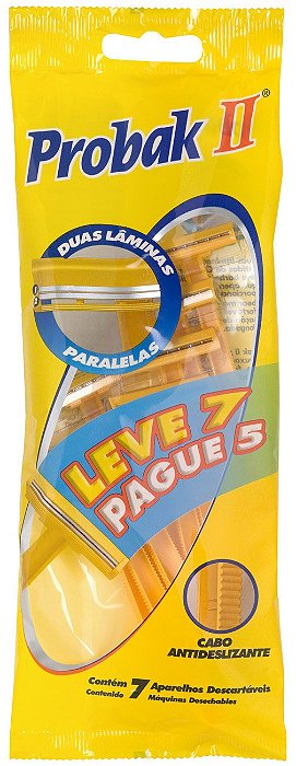 Aparelho De Barbear Probak Ii Leve 7 Unidades Pague 5 - Embalagem 1X7 UN