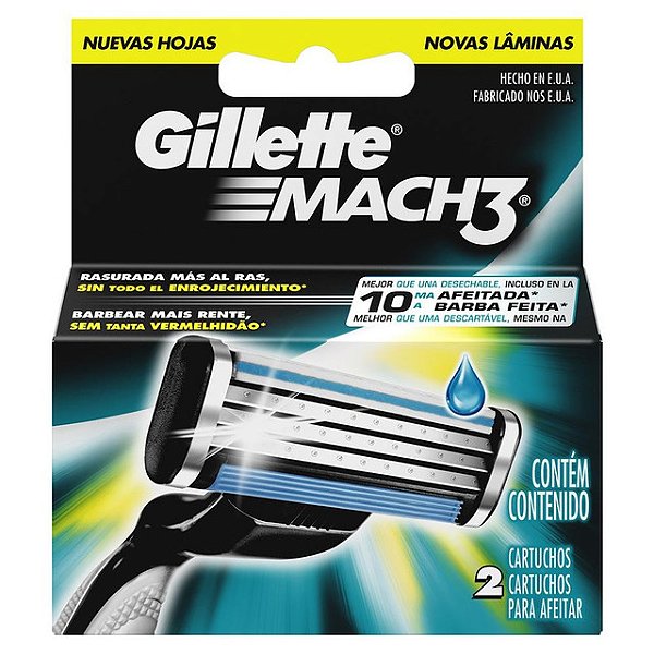 Carga Para Aparelho De Barbear Gillette Mach 3 Com 2 Unidades - Embalagem 1X2 UN