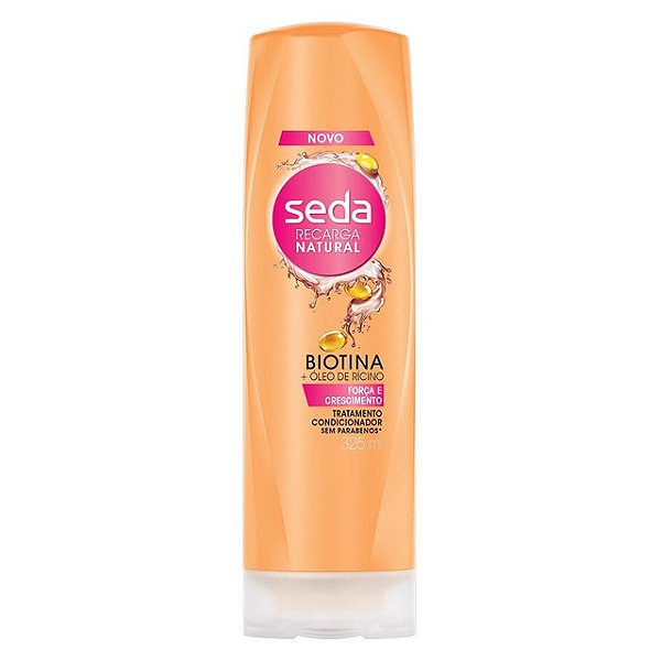 Condicionador Seda Recarga Natural Biotina Oleo De Ricino 325Ml - Embalagem 1X325 ML