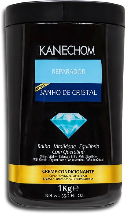 Creme De Cabelo Hidratante Kanechom Banho De Cristal 1Kg - Embalagem 6X1 KG - Preço Unitário R$9,14