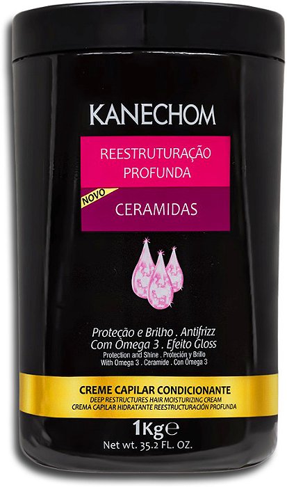 Creme De Cabelo Hidratante Kanechom Ceramidas 1Kg - Embalagem 6X1 KG - Preço Unitário R$9,14