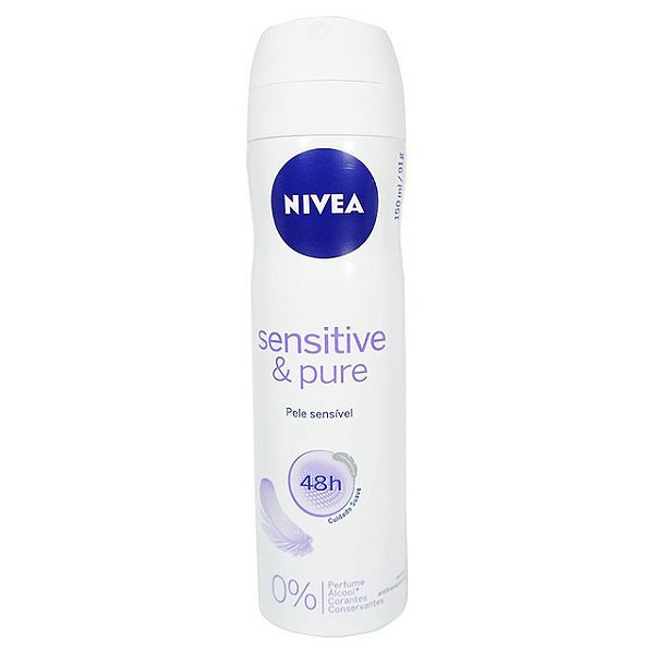 Desodorante Aerossol Nivea Feminino Sensitive Sem Perfume 150Ml - Embalagem 1X150 ML