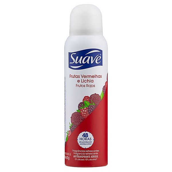 Desodorante Aerossol Suave Feminino Frutas Vermelhas E Lichia 150Ml - Embalagem 1X150 ML