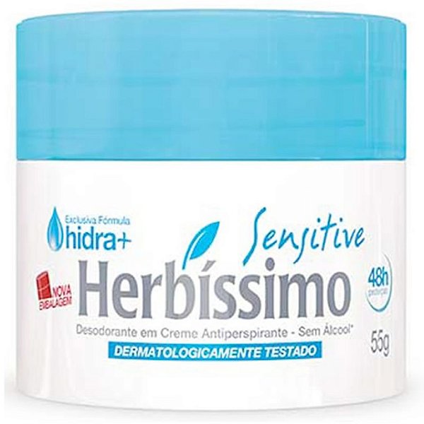 Desodorante Creme Herbissimo Hidra Sensitive 55Gr - Embalagem 12X55 GR - Preço Unitário R$5,34