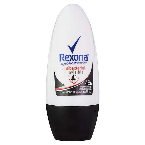 Desodorante Rollon Rexona Antibacterial Invisible 50Ml - Embalagem 1X50 ML