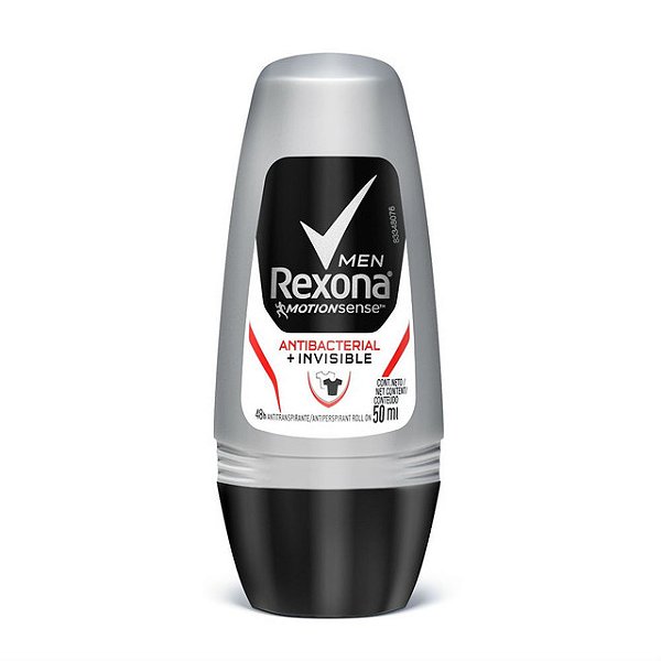 Desodorante Rollon Rexona Masculino Antibacterial Invisible 50Ml - Embalagem 1X50 ML