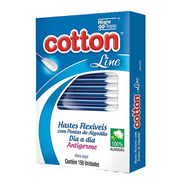 Hastes Flexiveis Cotton Line Com 150 Unidades - Embalagem 1X150 UN