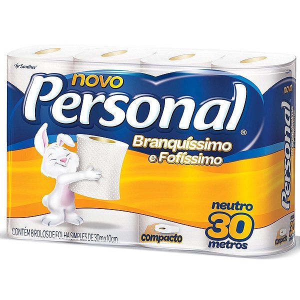 Papel Higienico Personal Folha Simples 8X30M Neutro Branco - Embalagem 8X8X30 MTS - Preço Unitário R$9,04