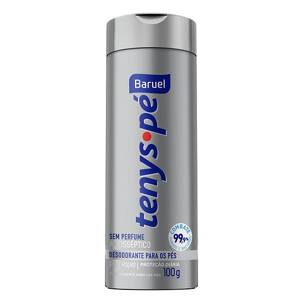 Talco Para Pes Polvilho Antiseptico Tenys Pe Baruel Po Sem Perfume Sport 100Gr - Embalagem 1X100 GR