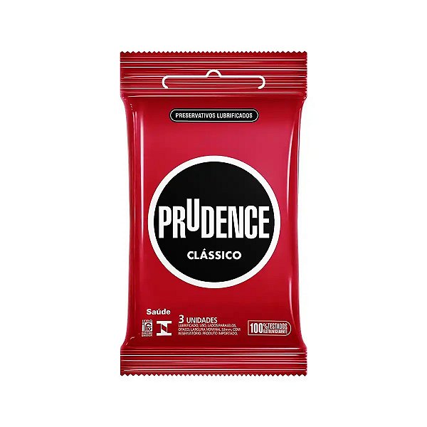 Preservativo Prudence Lubrificado Tradicional Com 3 Unidades - Embalagem 12X3 UN - Preço Unitário R$4,59