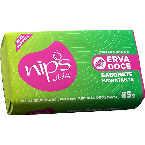Sabonete Nips Suave All Day Erva Doce E Alecrim 85Gr - Embalagem 12X85 GR - Preço Unitário R$1,20