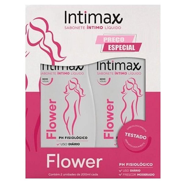 Sabonete Liquido Intimo Fina Flor Intimax Flower Com 2 Unidades 200Ml - Embalagem 1X2 UN