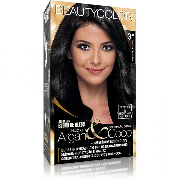 Tintura Para Cabelo Beauty Color 3.0 Castanho Escuro - Embalagem 1X1 UN