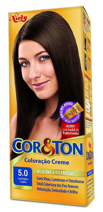 Tintura Para Cabelo Cor&Ton 5.0 Castanho Claro 135Gr - Embalagem 1X135 GR